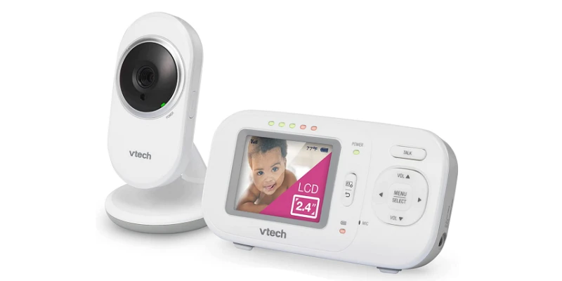  HelloBaby Monitor de video para bebés con cámara y audio,  pantalla LCD a color de 5 pulgadas, cámara de monitor, visión nocturna  infrarroja, pantalla de temperatura, canción de cuna, audio 